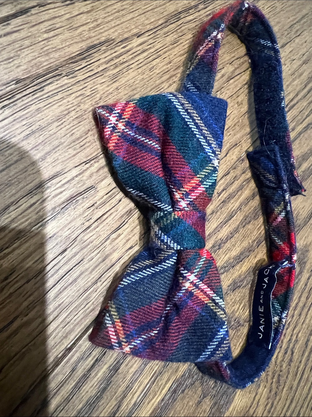 Janie and Jack Plaid Bow Tie in Navy, Red, Green